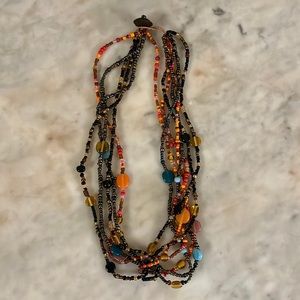 Beautiful-Multi-Strand-Multi-Colored Beads-Necklace-22”